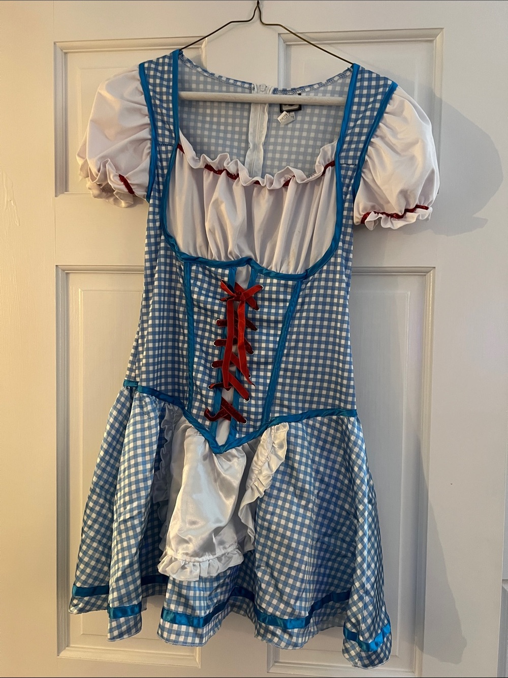 Sexy Dorothy from the Wizard of Oz Dress with Red Lace-Up Detail - so cute!